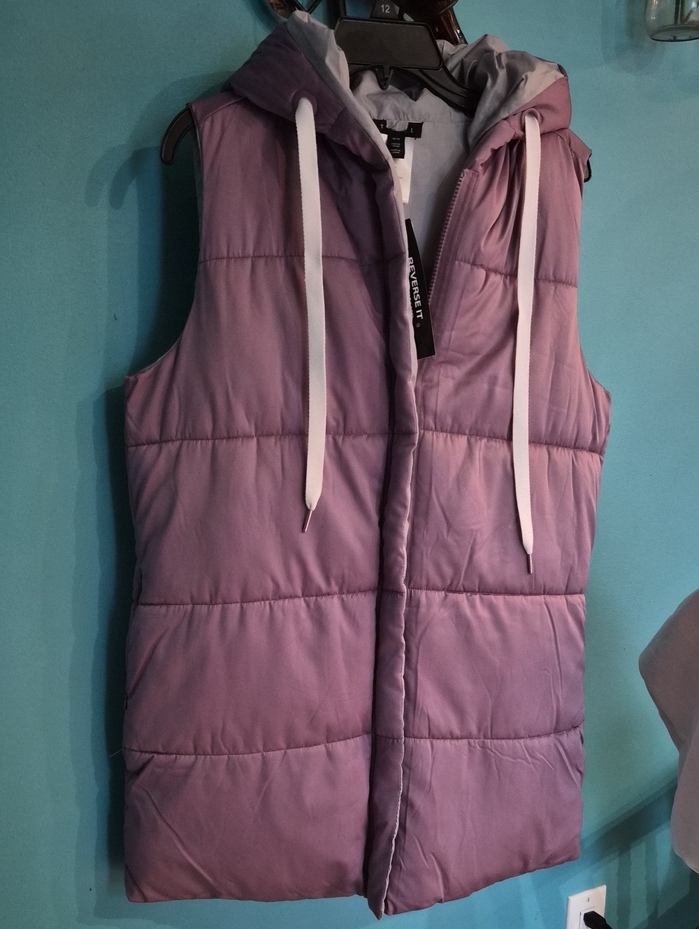 NWT Tribal Reversable Sleeveless Puffer Vest Jacket -  PTP 22,5 Lenth 32